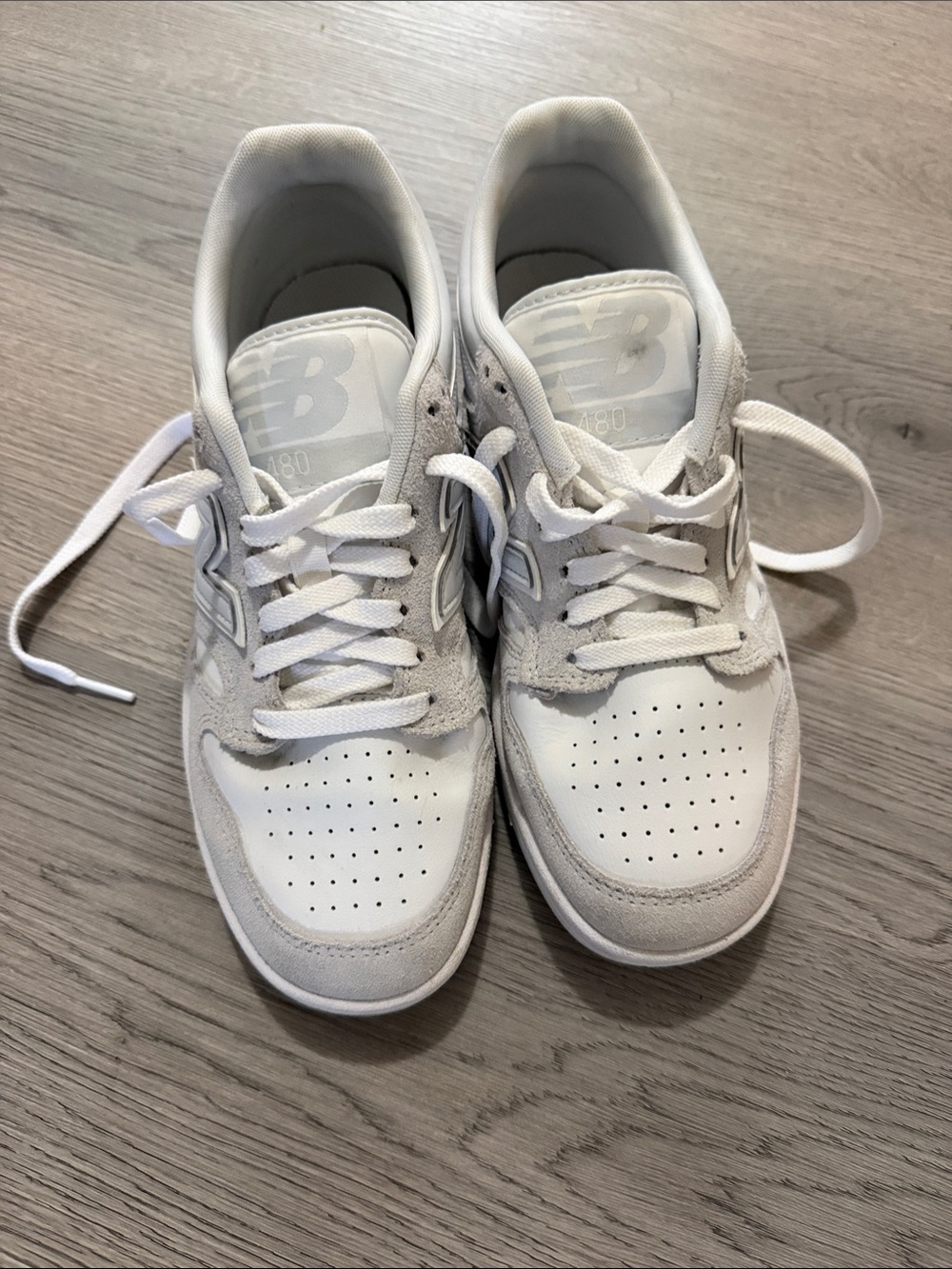 New Balance Women’s White and Light Gray Low-Top Sneakers